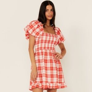 Show Me Your Mumu Colvin Minidress, red gingham, XS